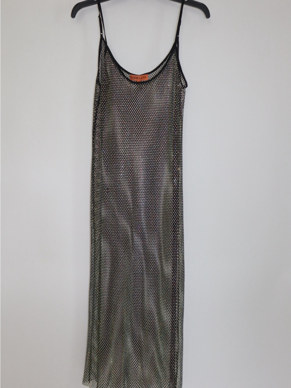 STINE GOYA Black Metallic Mesh Maxi Slip Dress - Picture 2 of 5